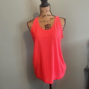 Athletic Works Womens Racerback Tank Top Coral Textured Athletic Workout Size M